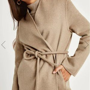 Splendid x Cella Jane Waist-Tie Wool Coat Sz S NWT - Heather Camel